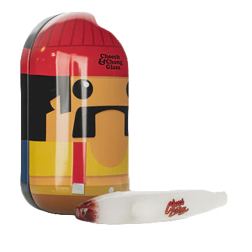 Cheech & Chong Glass 6" Labrador Hand Pipe In Collectible Tin