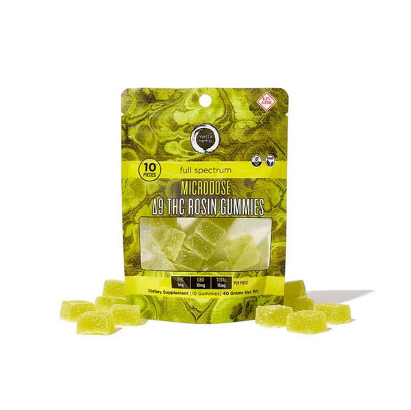 Microdose Delta 9 THC Rosin Gummies Full Spectrum By Metta Hemp Company 150MG (10 Pieces)