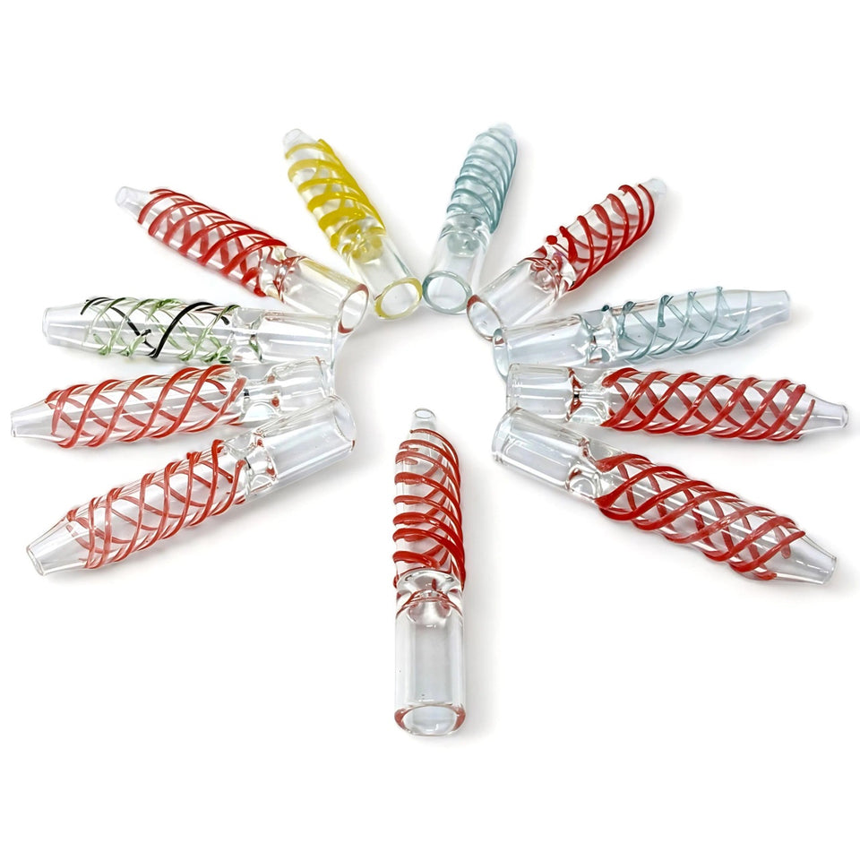 2.5" Mini Spiral Clear Chillum Hand Pipe