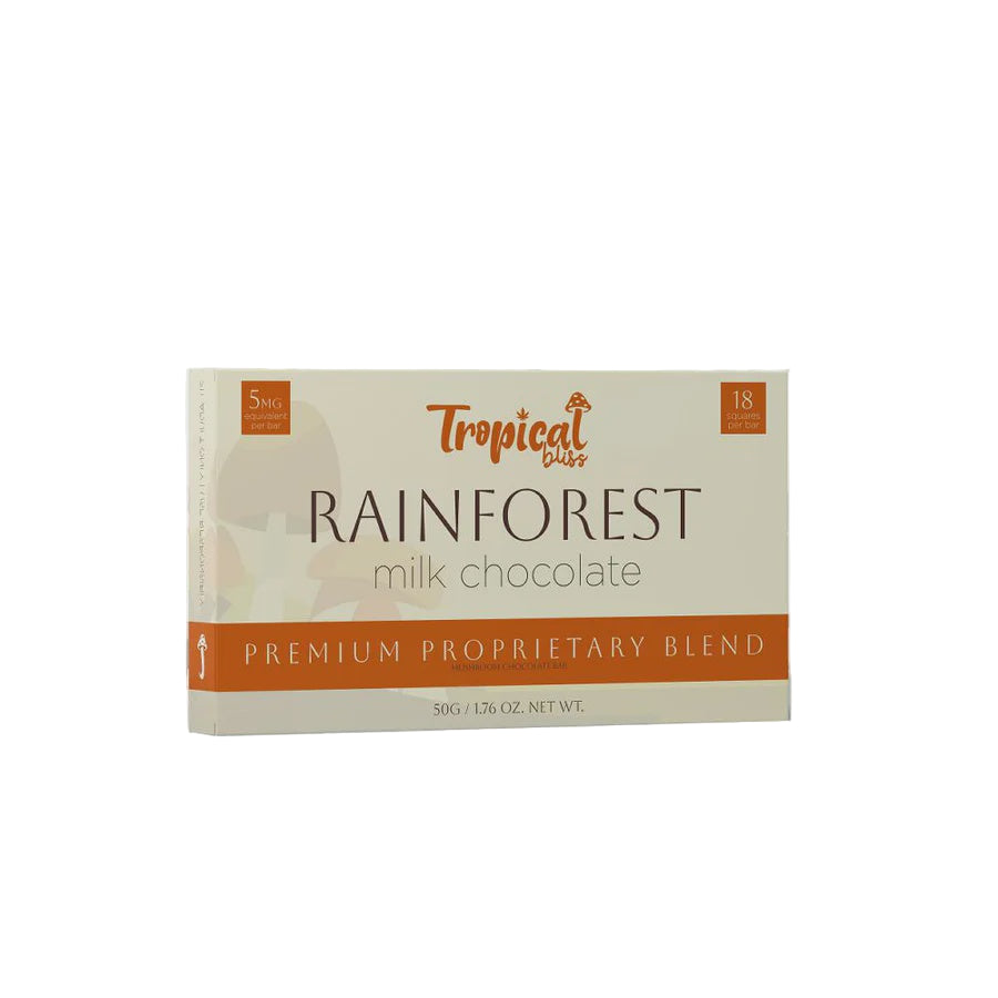 Tropical Bliss Ultra-Premium Rainforest Milk Chocolate Mushroom Bars