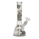 Cheech & Chong Glass 10" Tall Optical Illusion Glow In The Dark Water Pipe