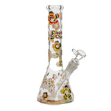 Cheech & Chong Glass 10" Tall Tie Dye Glow In The Dark Water Pipe